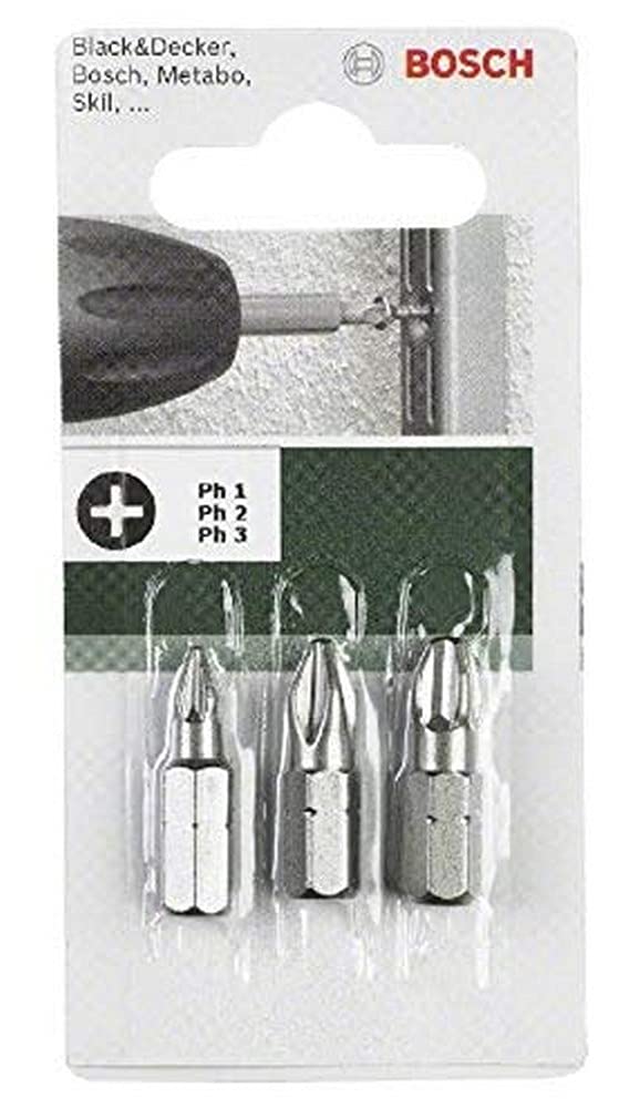 Bosch 2609255967 25mm Screwdriver Bit Set in Standard Quality (3 Pieces)