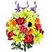 Admired By Nature 36 Stems Artificial New Dahlia, Sunflower, Peony, Hydrangea Mixed Flower Bush Greenery for Memorial Day, Cemetery, Home office, Wedding, Restaurant Decor, Country