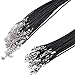Mudder 50 Pack Black Braided Imitation Leather Cord Rope Necklace Chain with Lobster Claw Clasp (1.5 mm)