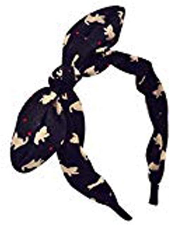Aimeart Girls' Women's Cute Bowtie Accent Wire Headband Hair Band, Black with Animal