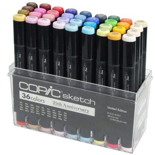 Copic Marker 36-Piece Sketch Markers Set, 25th Anniversary Limited Edition