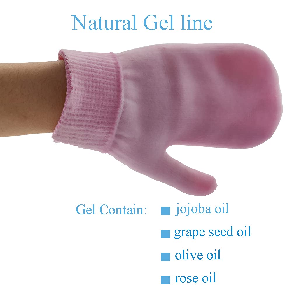 Moisturizing Gloves Spa Gloves Socks Moisturizing Gel Socks Hot and Cold Hand Therapy Gloves, Hand Ice Pack Pain Relieving Mittens (Pink) : Beauty