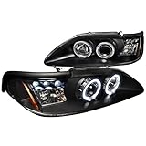 Spec-D Tuning 2LHP-MST94JM-TM Ford Mustang Led Halo Black Projector Head Lights