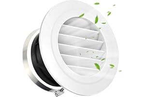 TIHCXNY White (4 inch 100mm 1-Pack) Round Vent Covers with Insect Screens, Suitable for Bathroom, Kitchen, Toilet, and Office Ceiling Vents