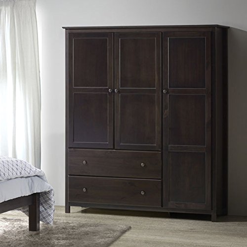Amazon Com A Solid Furniture Shaker 3 Door Wood Wardrobe