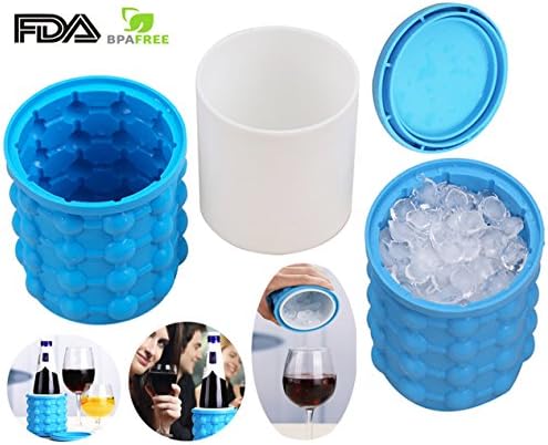 Ice Cube Maker Genie - The Revolutionary Space Saving Ice Cube Maker Silicone Ice Bucket, 3.8 x 4.1 Inch Ice Genie Kitchen Tools By NIANPU (1 Pcs)