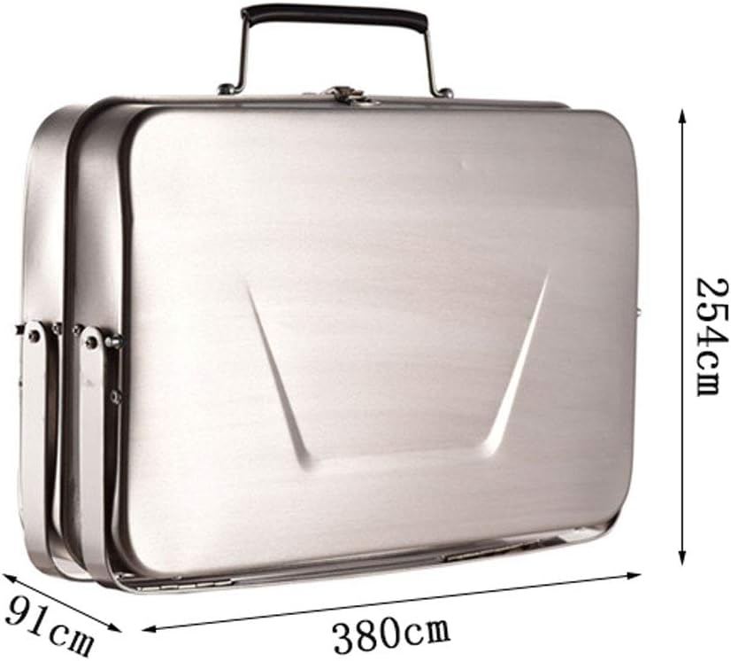 review ZJJ& Barbecue Grill Portable Outdoor BBQ Grill Thick Stainless Steel Charcoal Barbecue Home Picnic Barbecue Tool