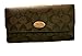 Coach Signature PVC Coated Canvas Checkbook Wallet, F52681