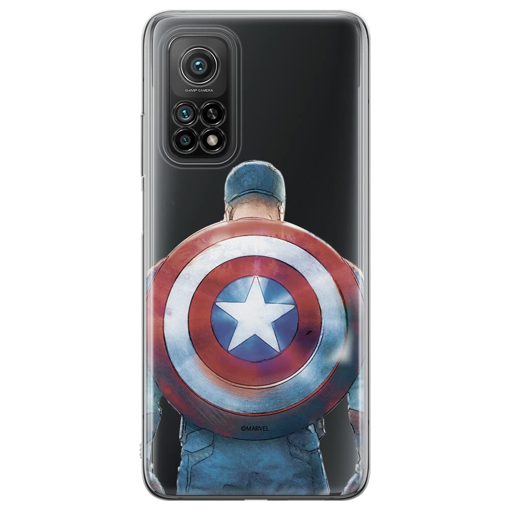 ERT GROUP mobile phone case for Xiaomi MI 10T 5G / MI 10T PRO 5G original and officially Licensed Marvel pattern Captain America 002 adapted to the shape of the mobile phone, partially transparent — image 1