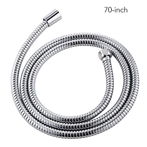 AweLife 70-inch Flexible Stainless Steel Hose, Bidet Toilet Sprayer Accessories, Bathroom Handheld Shower Replacement Hose, Chrome - Thumbnail 3