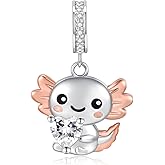 zaxsj 925 Sterling Silver Axolotl Charm for Bracelet Axolotl Bead Charm Pendant Jewelry Cute Axolotl Gifts for Women Axolotl Lovers