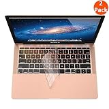 Supmega Keyboard Cover Compatible with MacBook Air 2018 [13.3 inch A1932 with Retina Display and Touch ID] Clear TPU Soft Protector [2-Pack].