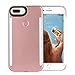 Wellerly iPhone 8 Plus Case, iPhone 7 Plus Case, iPhone 6/6s Plus Case, LED Illuminated Selfie Light Up [Rechargeable] Luminous Flashlight Cellphone Case Cover for iPhone 8/7 / 6/6s Plus -Rose Gold