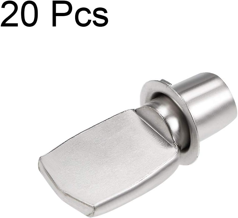 uxcell Shelf Bracket Pegs 7x24mm Nickel Plated Flat Spoon Shape Shelf Holder Support Pins with Mounting Nuts 20 Pcs - Image 3