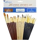 30 Fine Art Paint Brushes for Acrylic, Oil, Watercolors