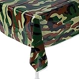 Fun Express Camouflage Plastic Tablecover Camo Tablecloth (54" X 108")