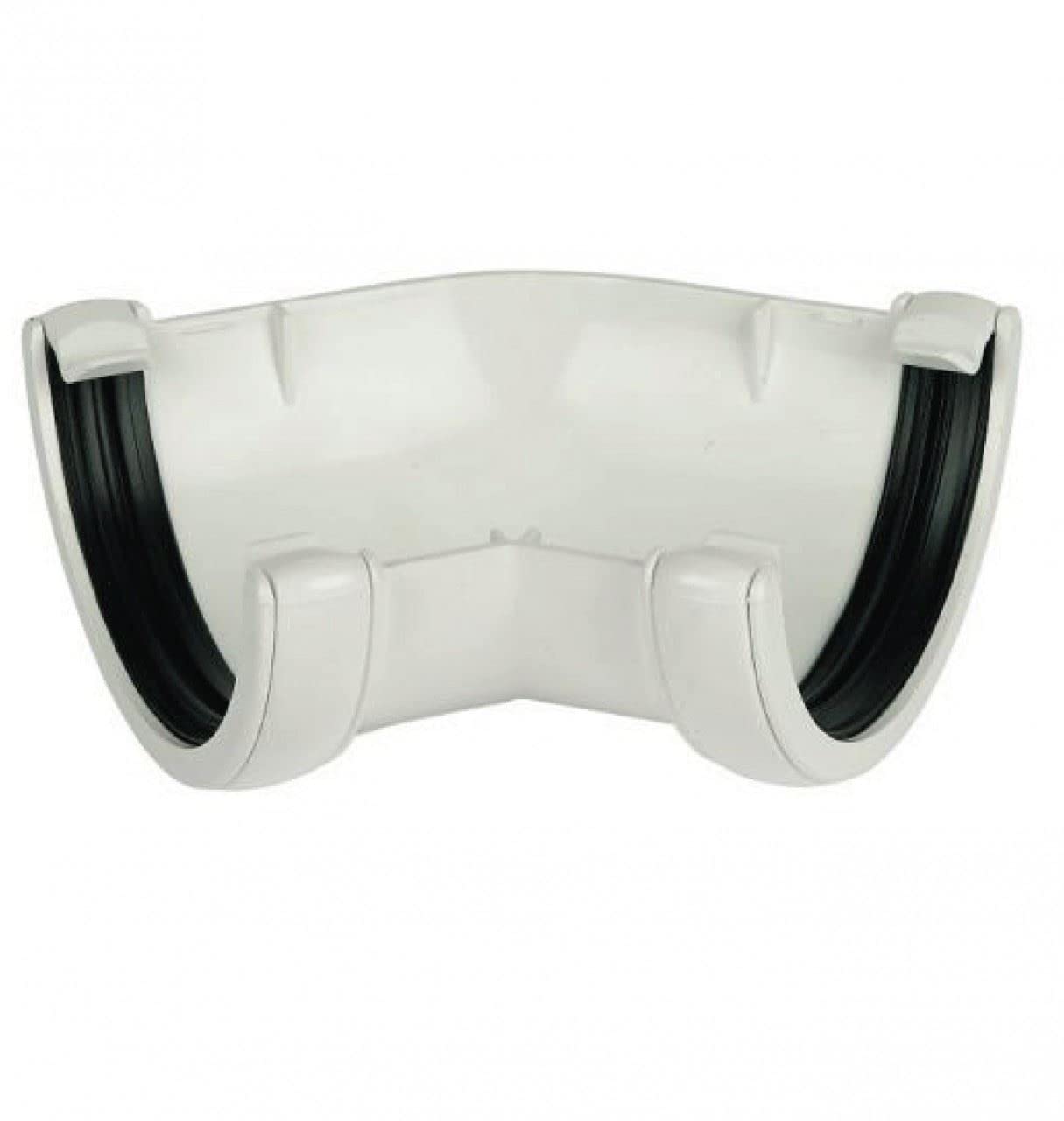 PACK OF 2 - FLOPLAST 112mm Round Gutter Pipe 135 Degree Angle - White