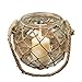 WHW Whole House Worlds Mariners Lobster Pot Netted Hurricane Candle Lantern, Globe Shape, Clear, Jute, Rope Handles, Glass, 6 Inches Diameter, 5 Inches Tall