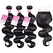 Brazilian Body Wave Bundles With Closure 8A Unprocessed Virgin Hair Body Wave Human Hair 3 Bundles With Closure Free Part (10.12.14+8)