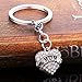 Mother's Day Gifts for Mom Keychain Engraved Clear Crystal Pave Heart Pendant Keyring
