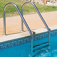 MTFY Swimming Pool Ladder, Stainless Steel Swimming Pool Step Lader for in-Pools, 3 Step Non Slip Heavy Duty Pool Entry Ladder with Easy Mount Legs