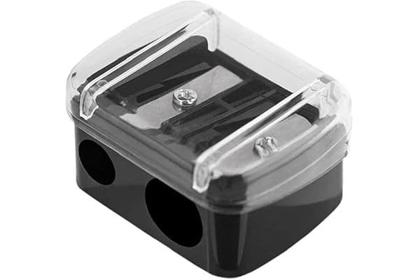 Black Cosmetic Double Sharpener for Eyeliner, Eyebrow and Lip Pencils, Eye Pencil Sharpener