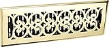 Decor Grates SPH414 4-Inch by 14-Inch Scroll Floor Register, Polished Brass Finish