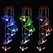 IMAGE Solar Color Changing Butterfly Wind Chimes Mobile LED Gift for Home Garden Patio Yard Lawn Decor