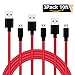 Micro USB Cable, 10FT Extra Long USB to Micro USB Android Charger Cord, PS4 Cable High Speed Playstation 4 USB Charging Cables for Android Smartphones, Tablets, MP3, XBOX, and More 3Pack (Red)