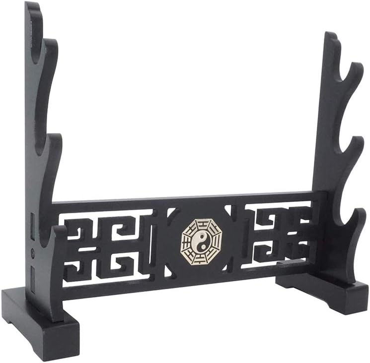 WzqwzjSword Stand Weapon Display Stand Katana Medieval Tai Chi Bagua Style- 3-Tier