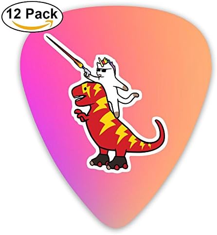 Unicorn T-Rex Guitar Picks for Acoustic - 12 Pack Plectrums Includes Thin, Medium &amp; Heavy Gauges -