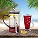 French Coffee Press & Tea Maker 8 cup - Heat Resistant Borosilicate Glass Carafe - with Triple Filters - 34 Oz