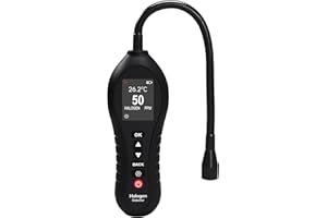 HVAC Refrigerant Leak Detector with 10-Inch Flexible Probe, 0-1000 PPM Range, Colored Screen Display, for Automotive and Air 