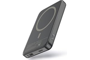 HAIARA for MagSafe Portable Charger, 5000mAh Wireless Magnetic Power Bank with USB C & A Charging, Slim Phone Battery Pack for iPhone 16/16 Pro/16 Pro Max, iPhone 15/14/13 Series - (Black)