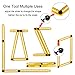Multi Angle Measuring Ruler, Angle Template Tool- Measures All Angles Shapes, Function Universal Square Layout Tools Easy Use for Handymen, Builders, Craftsmen ABS Ruler (Yellow)