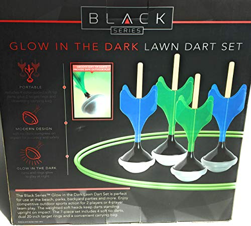 Glow in The Dark Game Lawn Dart Set,Black Ser.
