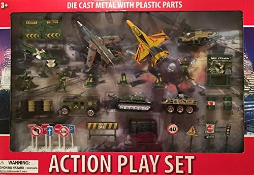 Military Die Cast Metal and Plastic Action Play Set