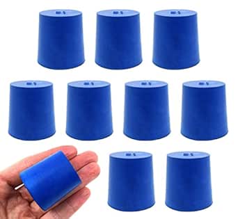 Neoprene Stopper Solid - Blue, 35mm Bottom, 45mm Top, 36mm Length - 10 Pack