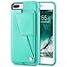 iPhone 8 Plus Wallet Case, iPhone 8 Plus Card Holder Case, ZVEdeng iPhone 7 Plus Wallet Case with Credit Card Holder, Shockproof Protective Cover for iPhone 7 Plus/8Plus 5.5inch-Mint Green
