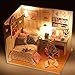 Dollhouse Miniature DIY House Kit Cute Room With Furnitiure and Cover Artwork Gift