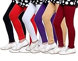 Indistar Big Girls' Super Soft Cotton Leggings (Set Of -6)