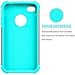 Tekcoo for iPhone 4S Case, Tekcoo iPhone 4 / 4G Cover, [Tmajor] Shock Absorbing Hybrid Best Impact Defender Rugged Slim Grip Bumper Cover Shell Plastic Outer & Rubber Silicone Inner [Gray/Turquoise]