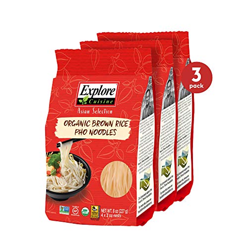 Explore Cuisine Organic Brown Rice Pho Noodles (3 Pack) 8 oz Easy