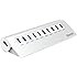 iDsonix 10 Port USB 3.0 Hub Aluminum Desktop Hub, 7 Port USB 3.0 Hub + 3 Port Powered Multi Charging -Silver