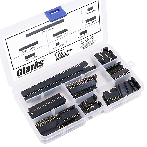 Glarks 120Pcs 2.54mm Straight Single Row PCB Board Female Pin Header Socket Connector Strip Assortment Kit for Arduino Prototype Shield(Single Row) - Thumbnail 2