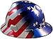 MSA Full Brim Patriotic Hard Hat with American Stars and Stripes Hard Hats - One Touch Suspension 