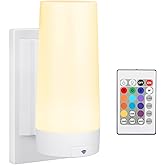 BIGMONAT Battery Operated Wall Light, Color Changing Wall Sconce with Remote and Timer, Wireless RGB Night Light, Dimmable St