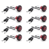 Partsam 8x 3/4 Inch Mount Red Clearance LED Bullet Light Lamp Truck Trailer Round Side Marker