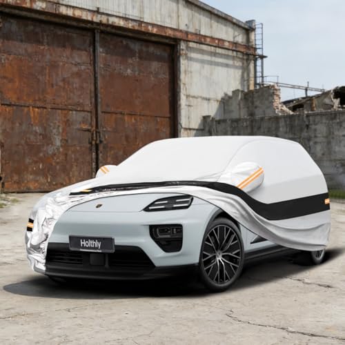 Holthly SUV Car Cover Fit for Porsche Macan (2014-2026) 10 Layers Full Tarpaulin 100% Waterproof Protection Against Dust, Wind, Rain and UV Rays