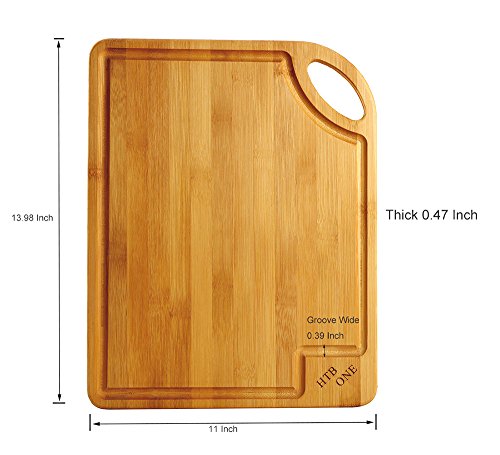 2 PCS Bamboo Cutting Board Set, Gift Box Chopping Board For Food Prep, Meat, Vegetables, Bread, Crackers & Cheese By HTB